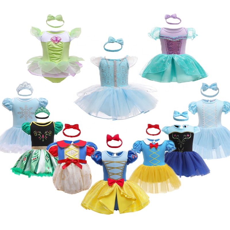 Halloween Girls Princess Romper 1 2 ans Dress Fairy Vêtements Fairy pournouveau-nés Elsa Ariel Rapunzel Belle Dress Up
