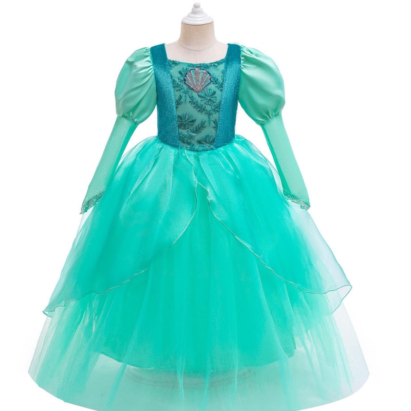 Costume de sirène Halloween pour filles princesse Ariel Robe de bal Enfants pour enfants Party Frocs Embroderie Carnaval Party Robes 3 - 14 pièces
