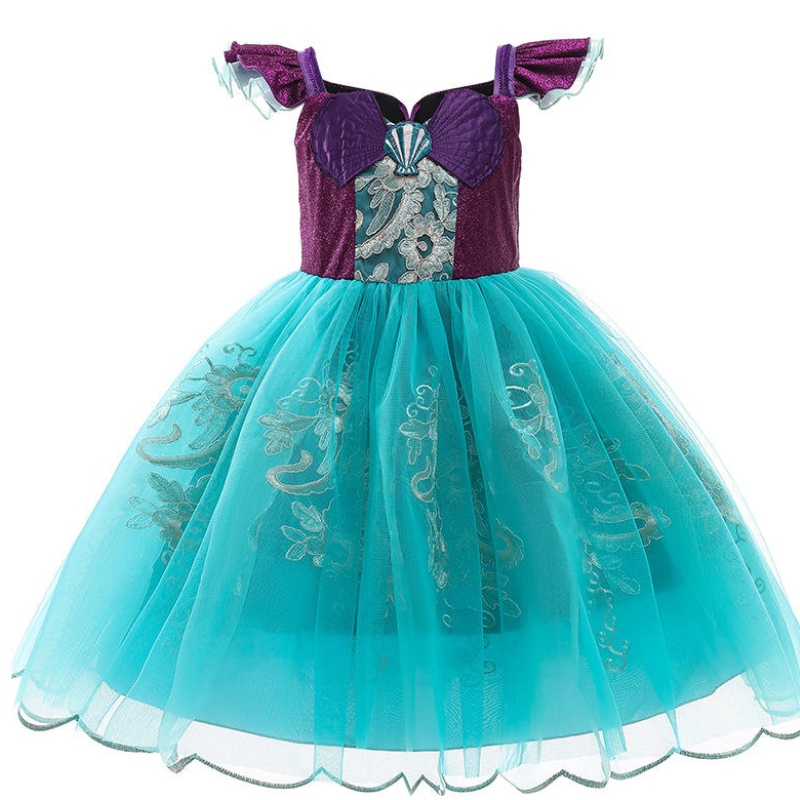 Filles petite sirène ariel princesse robe halloween costume de fantaisie enfants bébé fille carnaval des vêtements de fête d\'anniversaire