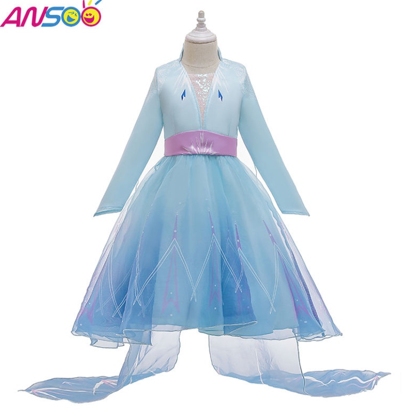 ANSOO les plusnouveaux enfants célébrités vêtements princesse elsa porter des costumes d\'Halloween robes pour les filles