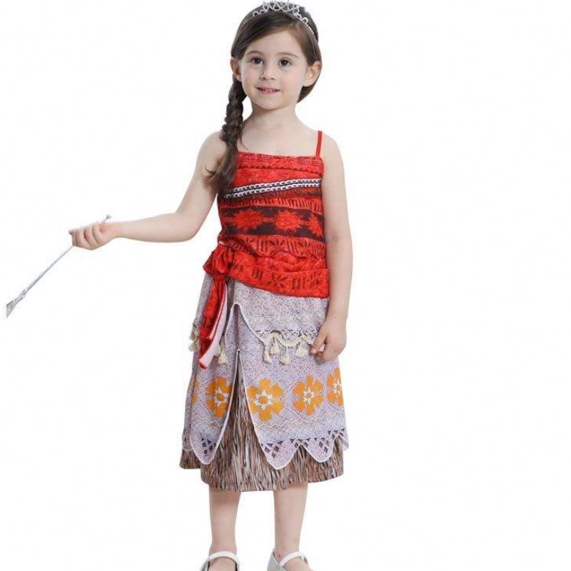 Halloween Cosplay Costume Jupe Set Costume Moana Robe Girls with Collier avec bandeau DGHC-015