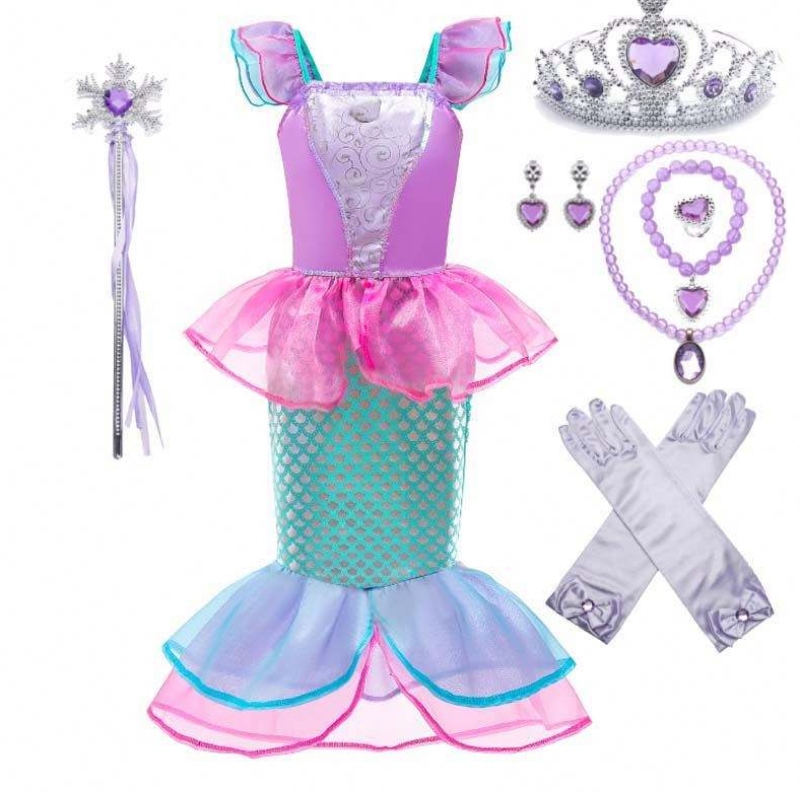 Amazon Top Vender Kids Carnival Party petite fille Costume de sirène pour les enfants avec accessoires DGHC-028