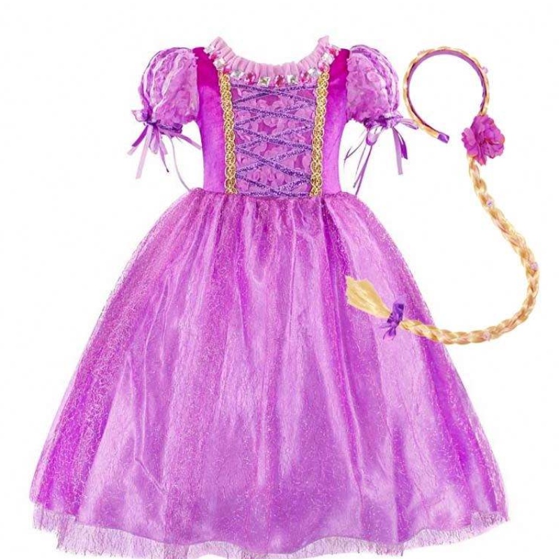 Gadgets 2022 Little Girls Purple Color Rapunzel Princess Robe avec accessoires HCRS-006