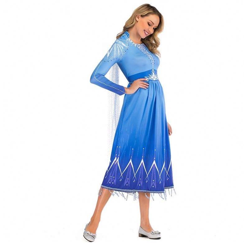 Nouvelles idées de produits 2022 Elsa Act 2 Halloween Cosplay Elsa Adult Costume pour femmes SZAC-005