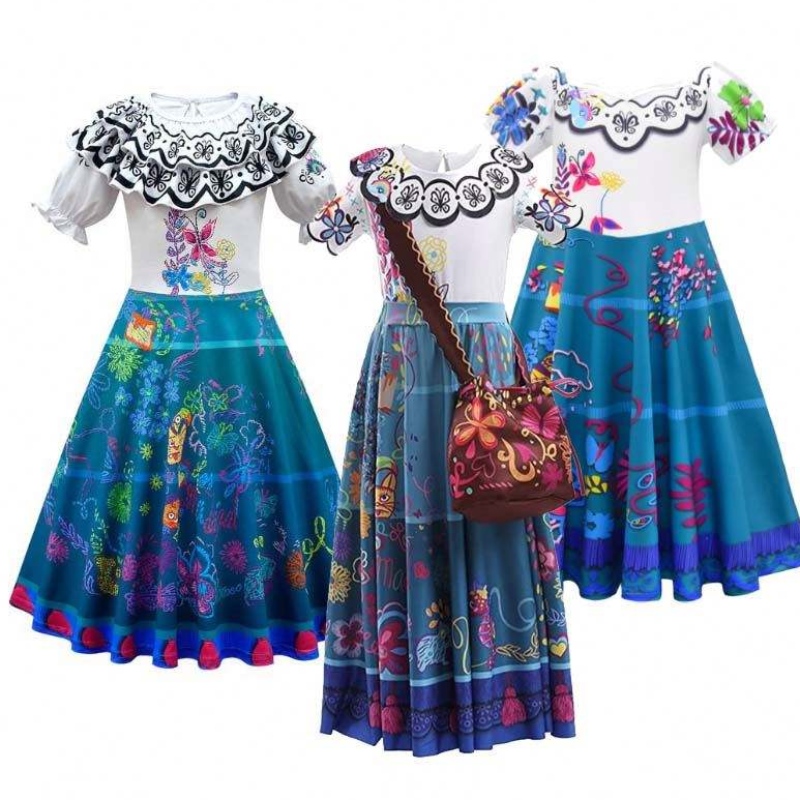 Girls Princess Dress Up Halloween Fancy Party Robes 2-12 ans Encanto Costume Set HCIS-001