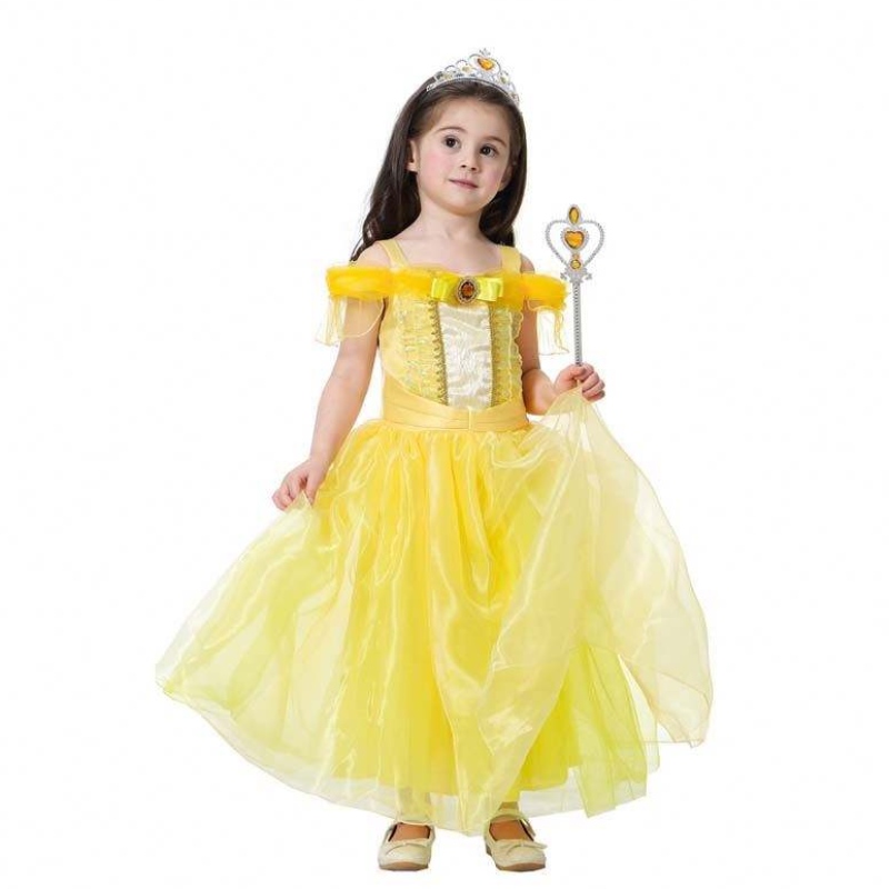 Costume de cosplay de fête d\'anniversaire d\'Halloween pour enfants princesse Belle Bloom de salle de bal HCBL-006