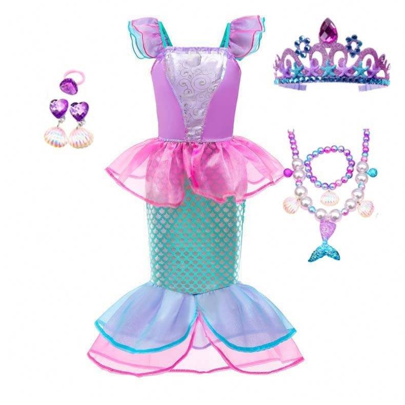 Halloween Birthday Party Costumes de Noël avec accessoires Little Girls Sirène Carnaval Costume fournit HCMM-005