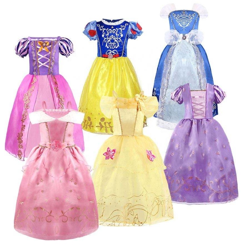 Halloween Cosplay Costume Kids Belle Aurora Sofia Summer Fancy Discing Bilday Girl Fancy Raiponce Princess Robe