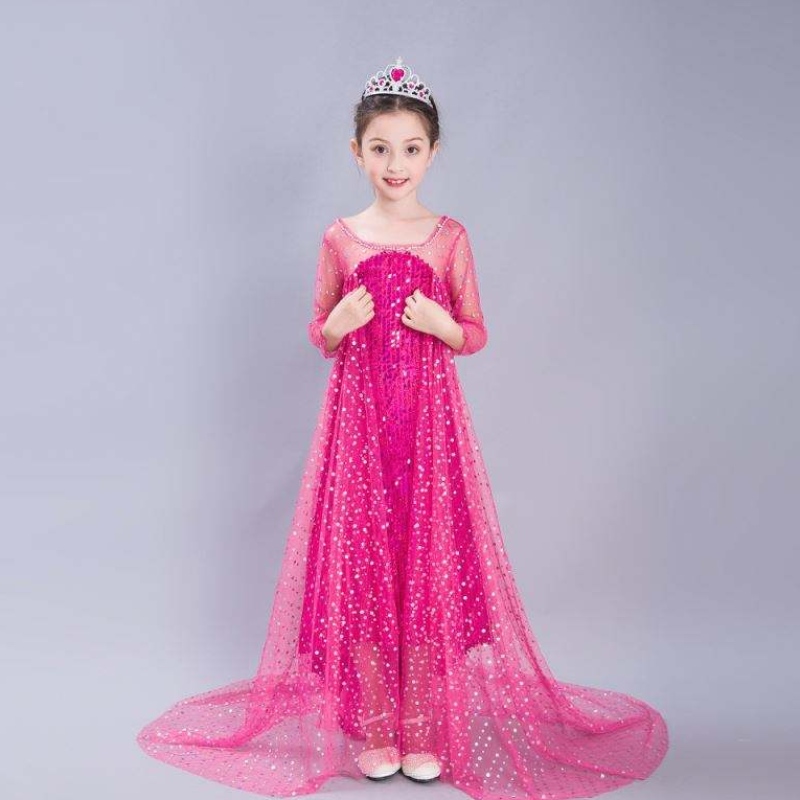 Baige Blue Elsa paillettes pour enfants Halloween cosplay costume elsa ana princess robe