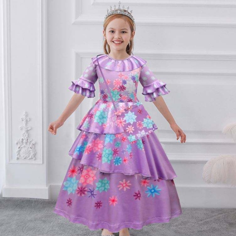 Baige Purple Isabella Mirabel Encanto Cosplay Costume Robe Girls Princess Robe MFMW001