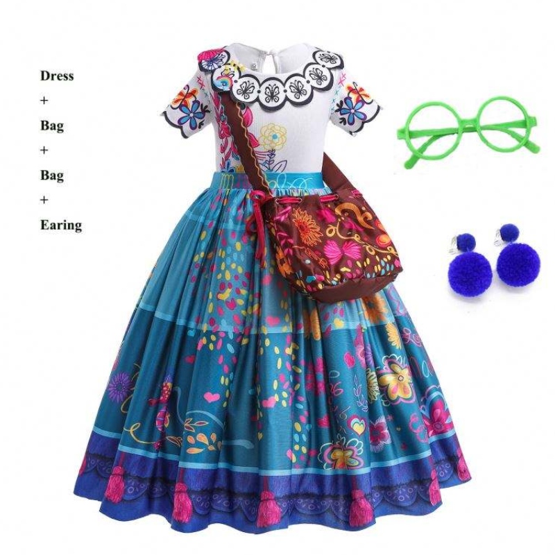 Nouvelle arrivée pour enfants magnifique Carnaval Halloween Princess Robe Encanto Mirabel Isabella robe