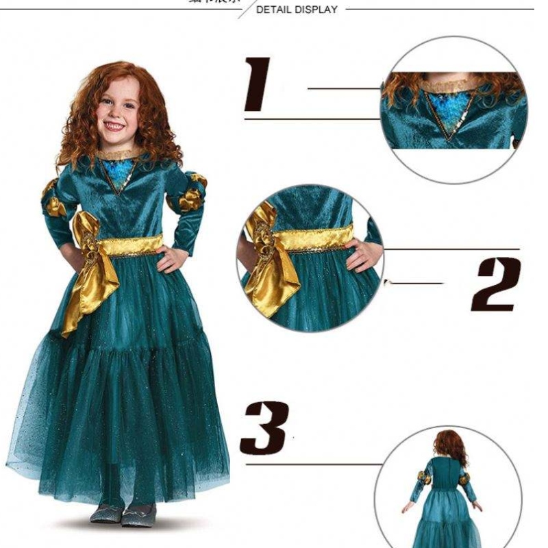 Girl Cosplay Princess Dress Little Adventures Medieval Princess Dress Up Costume Merida Costume for Girls
