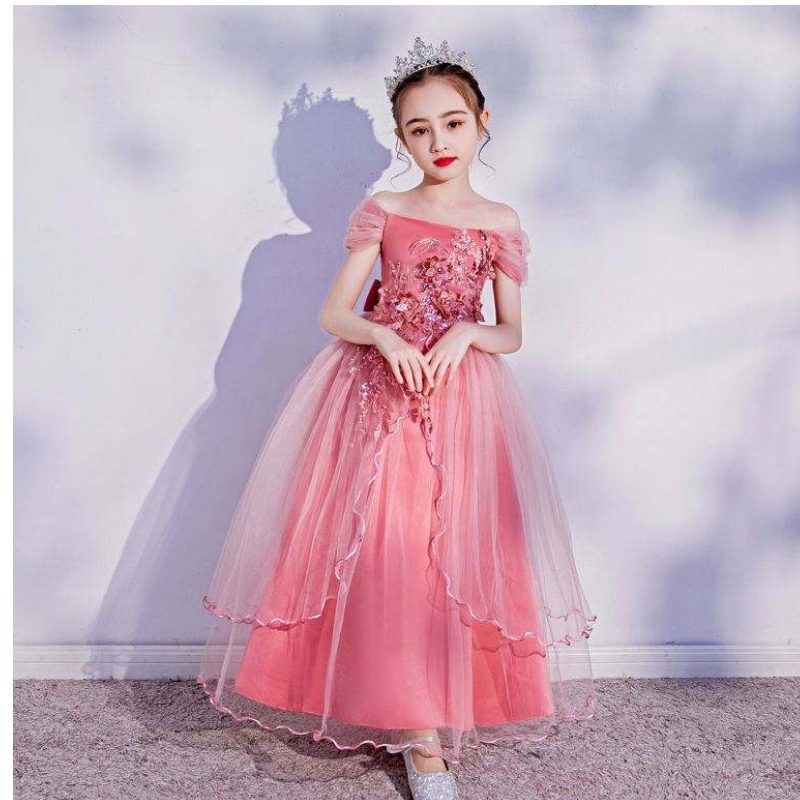 Robe de haute qualité Baby Robes Boutique Girl \\\\ Sobre adulte Style Western For Kids Evening Party Girl Robe LP-213