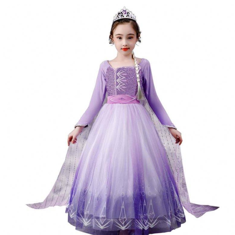 robe à manches ongtes elsa robe cosplay performance costume girls pailled girls robe