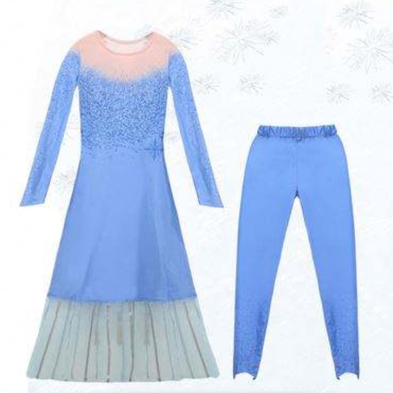 Girls Princess Dress Party Elsa Carnival Frozen 2 Elsa Anna Princess Fancy Doix Kids Costume