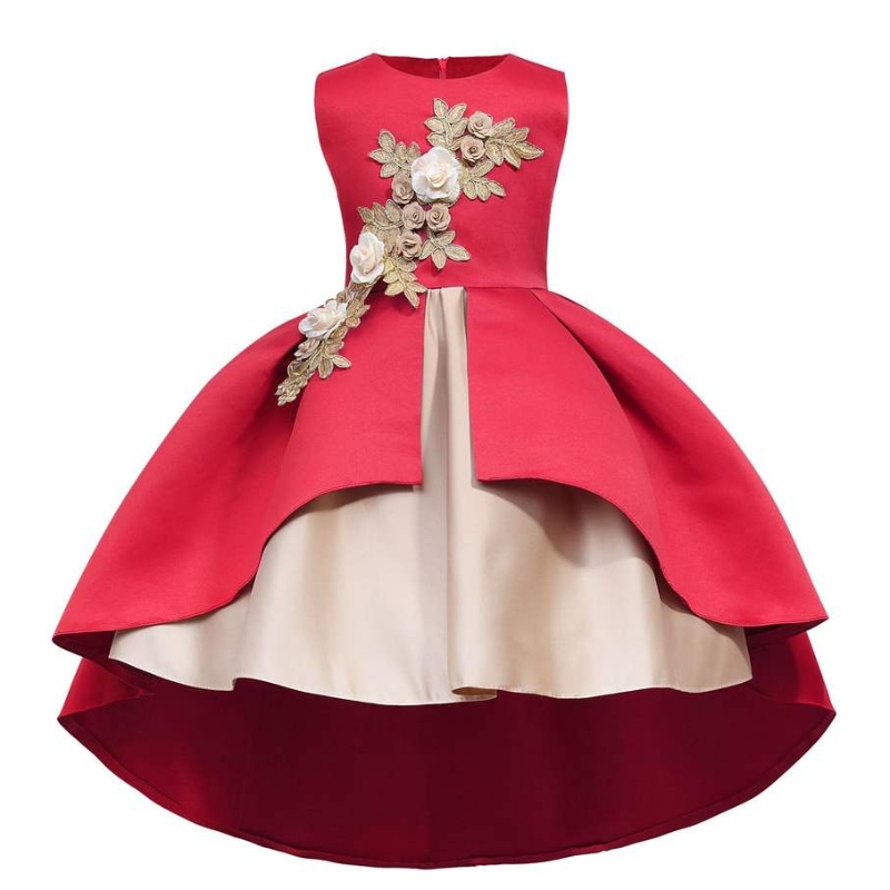 Robes de princesse sans manches en gros vêtements de gâteau de la princesse en dentelle pour enfants