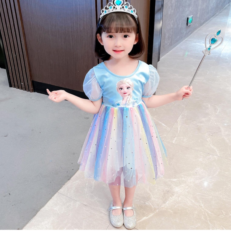 Elsa Princess Dress Teenagers Spring and Automn Vêtements Children \\\\ Birthday Party Girl Cosplay Costume Robes