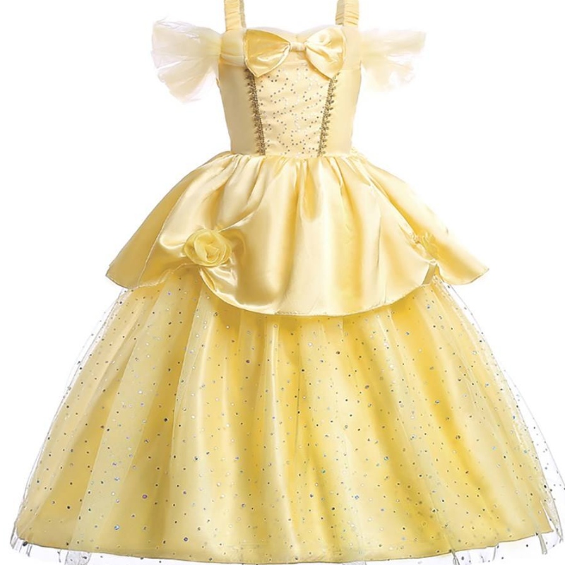 Fille Belle Princesse Dress Kids Beauty and the Beast Costume Girl Baby Christmas Princess Birthday Femon