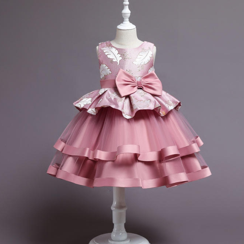 Robe de mariée en dentelle de filles brodées robe de princesse fleur jupe tutu fille tutu