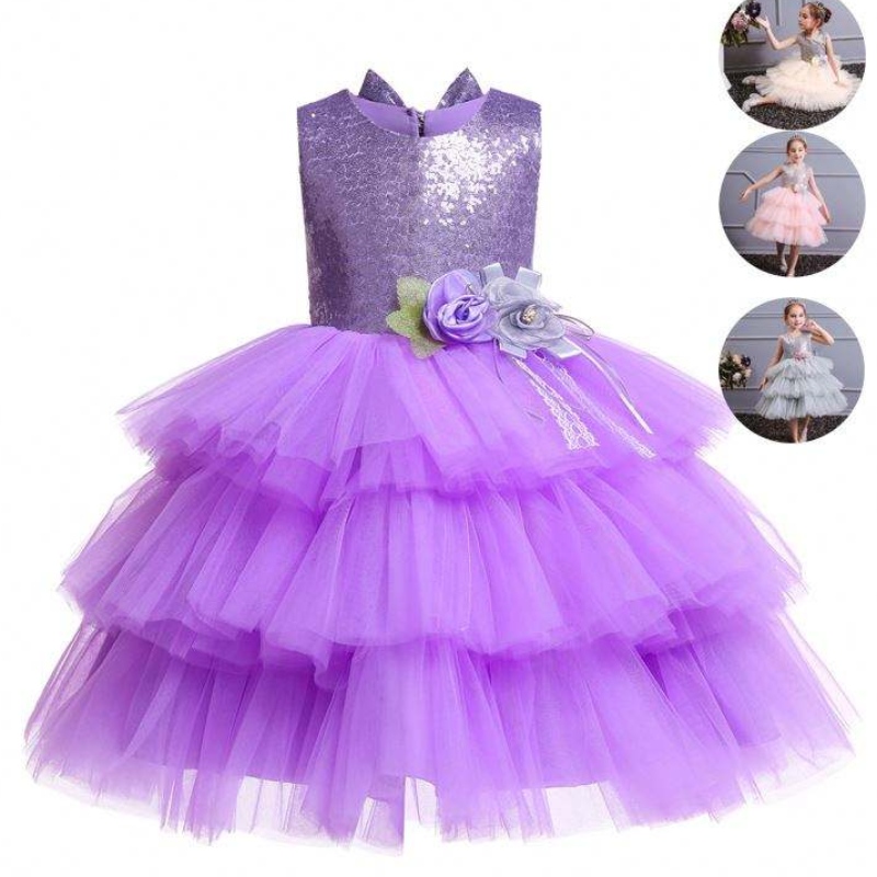 Été Nouveau dos sans dos Princesse jupe fille Bow Sequin Children \\\\\'s Fashion Dress Costume 1729