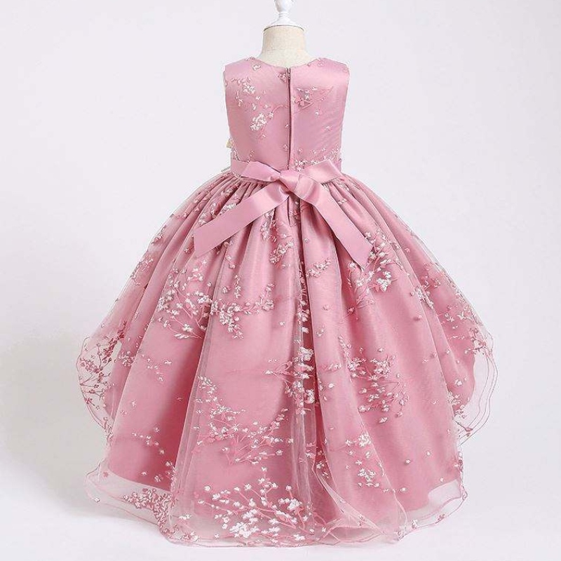 Robe de fête pour enfants Taille de la jupe princesse fille de mariage fille fleur fille robes avec belle dentelle