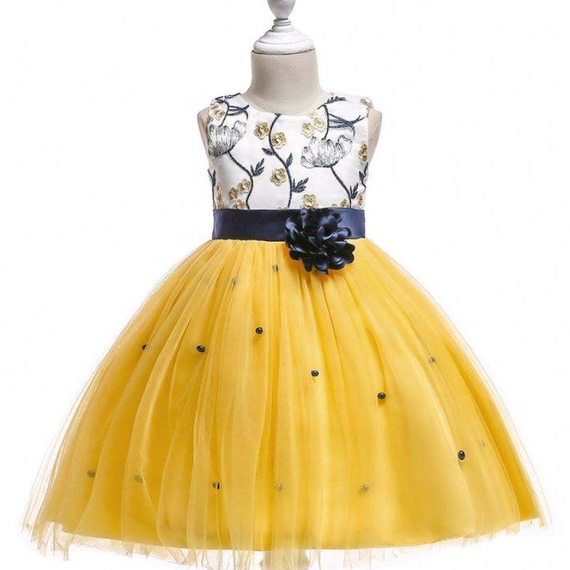 Bébé fille d\'été coton sans manches de Noël robes florales enfants robe de fête de princesse l5022