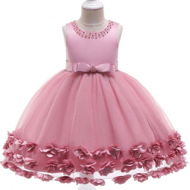 Baige en gros princesse fleur robe filles d\'anniversaire de fête d\'anniversaire costume de mariage fantaisie robes de bébé