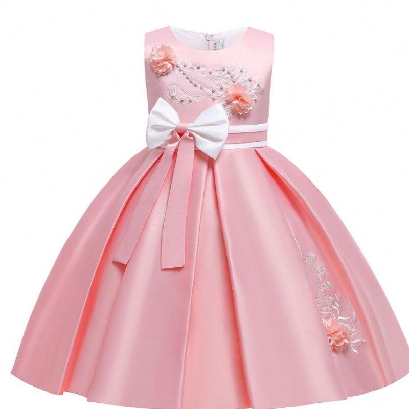 Baige satin motif 4 ans enfants robe de bal enfant