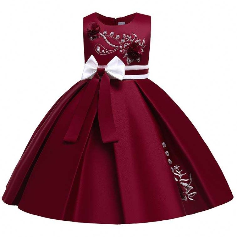 Baige satin motif 4 ans enfants robe de bal enfant