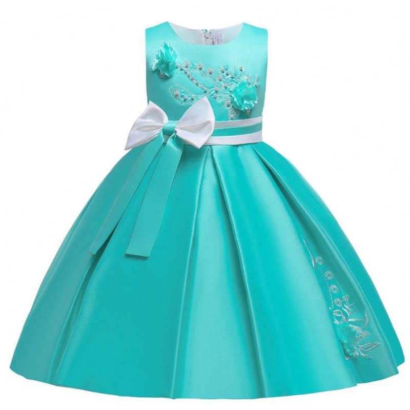 Baige satin motif 4 ans enfants robe de bal enfant