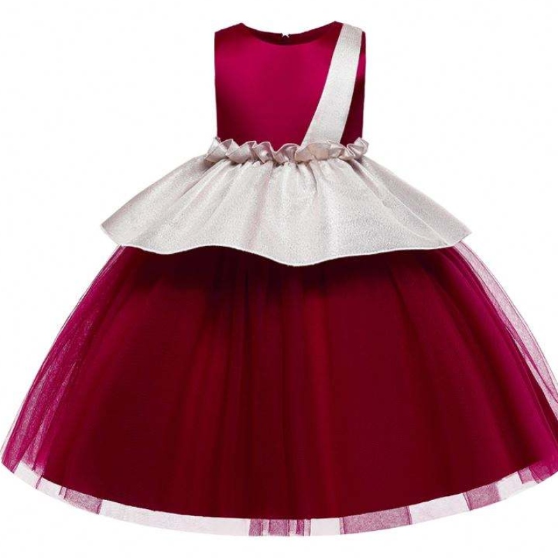 Robe en couches baige robes de mariée couleur verte pour enfants