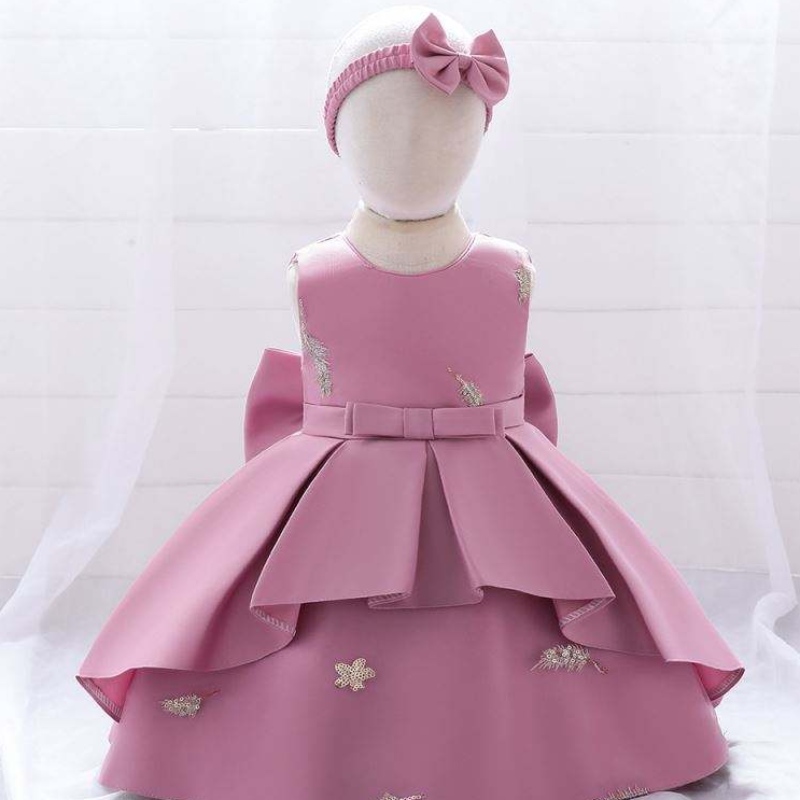 Vêtements pour enfants mignons sans manches fleuries robes de fête de fête de mariage floral robes de princesse l185
