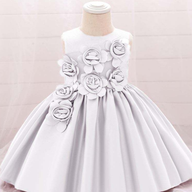 Baige 2020 Dernières 4 couleursnouveau-né bébé coton lin fêtard style perle en dentelle princesse pour tout-petits robes pour enfants l5068xz