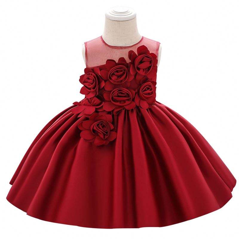 Baige 2020 Dernières 4 couleursnouveau-né bébé coton lin fêtard style perle en dentelle princesse pour tout-petits robes pour enfants l5068xz