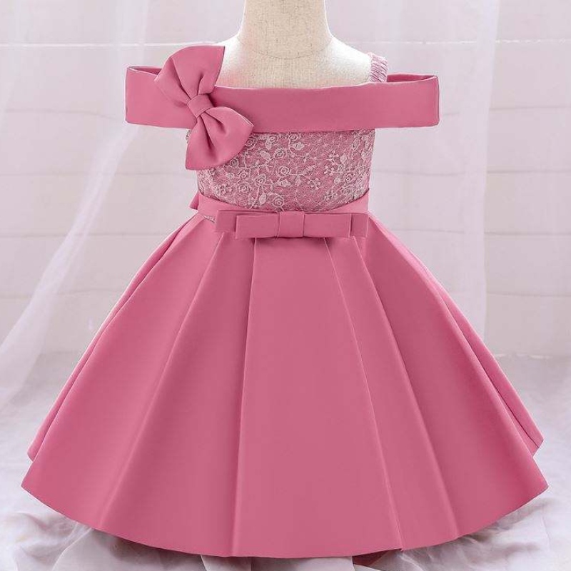 Vêtements de bébé en gros bébé Robe de fête d\'anniversaire d\'été à épaules dénudées l1959xz