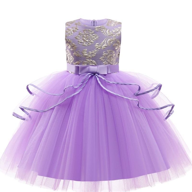 Robes de fête d\'anniversaire des filles arc-en-ciel broderie élégante robe de princesse en soirée de mariage élégant