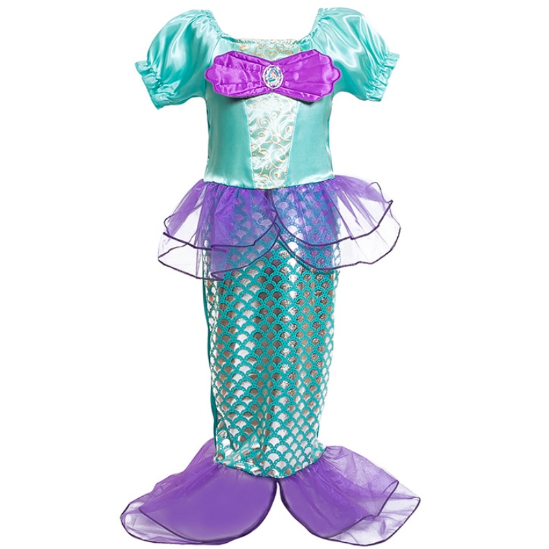 Fille petite sirène princesse fantaisie costume up enfants enfants robes d\'été enfants