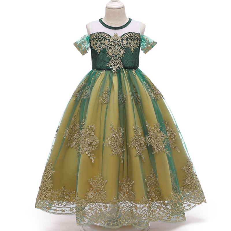 Princess Dance Party Green Robe Anna \\\\ Summer Mariage mignon pour fille