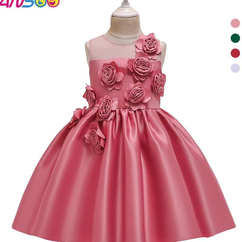 ANSOO Girls Hobe Christmas Elegant Princess Dress Kids Robes For Girls Wedding Party Ball Robe 2-12 ans