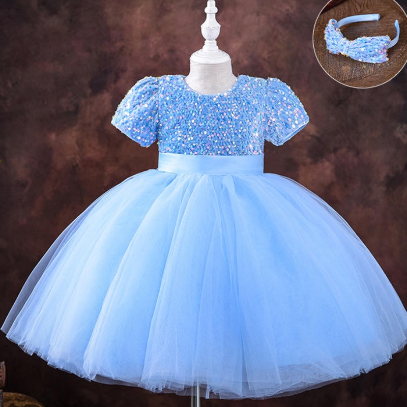 Filles de 5 à 9 ans robe princesse paillettes dentelle tulle Fête de mariage Short pour enfants blouse