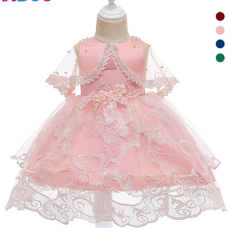 ANSOO enfant sans manches rose rose pour enfants robe fille coton robe de princesse élégante pour fille 2 à 10 ans robes de mariée tutu pour fille