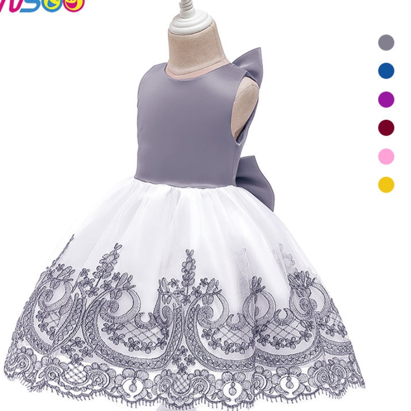 ANSOO HOT WROSENE NOUVEAU ARRIVÉ BÉBÉ Clothing d\'été Lace Flowers Kids Wedding Frock Baby Girl Birthday Party Robes For Girls