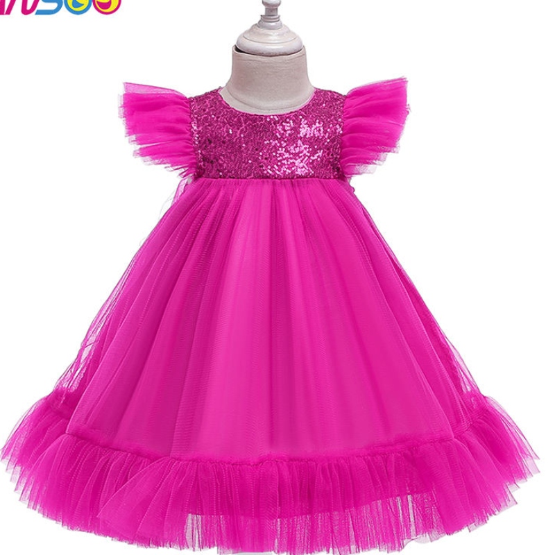 ANSOO PINK TUtu Flower Girls \\\\ \'Enfants Party Princess Baby Girl Robe de mariée 2-10 pour les filles de mariage pour enfants