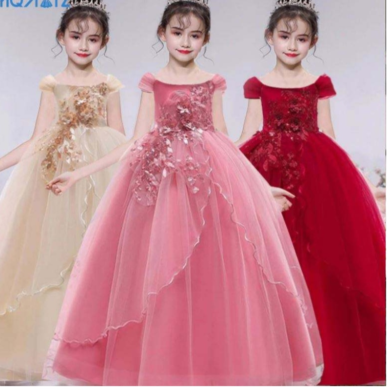 Baige Elegant Kids Long Dress Girls Childre