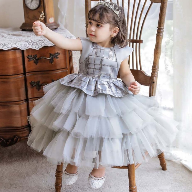 Baige 2022 Nouvelle robe de fille de fleur charmante petite fille petite fille de fée robe de bal de bal robe petite fille 2 ans