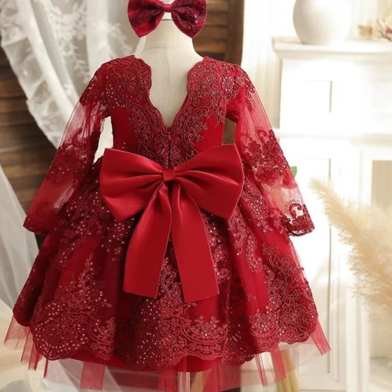 Robes de fête de la princesse de petites filles broderie fleur élégant anniversaire de mariage robe de soirée pour enfants