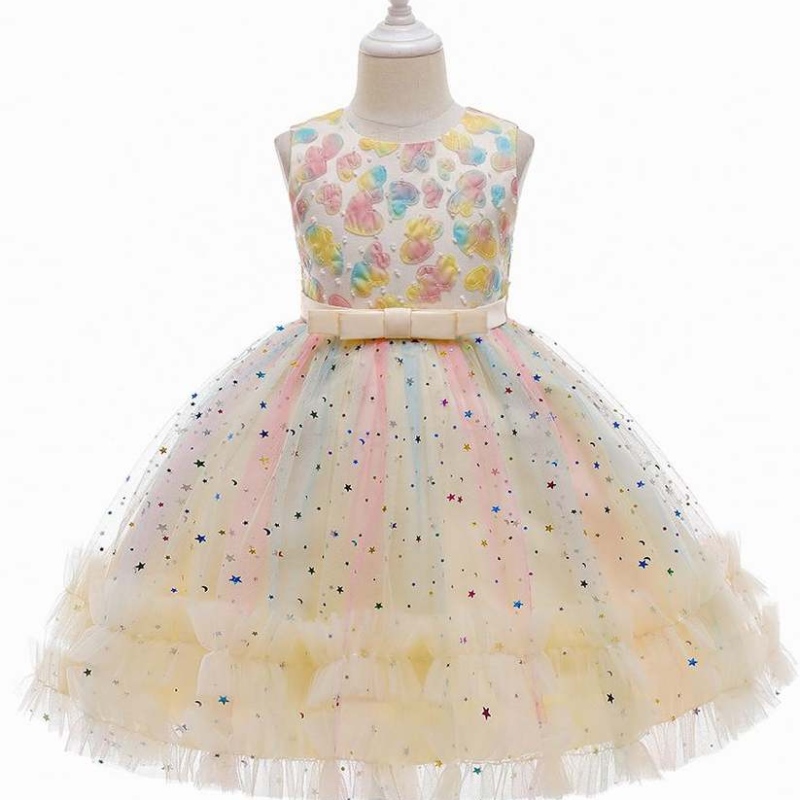 Baige Nouvelle arrivée pour enfants robes de la princesse en couches brillantes 3-10 ans robe de fille de fleur pour mariage