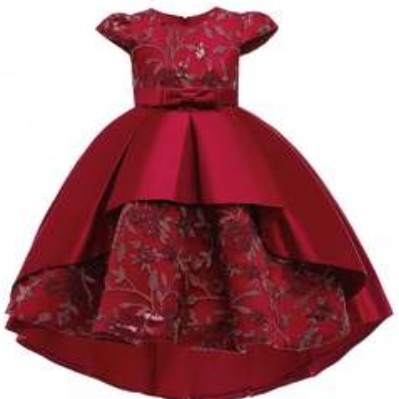 Baige Robe de haute qualité Summer Kids Party Portez une fleur de fête occidentale Western Formal Birthday Robe T5170