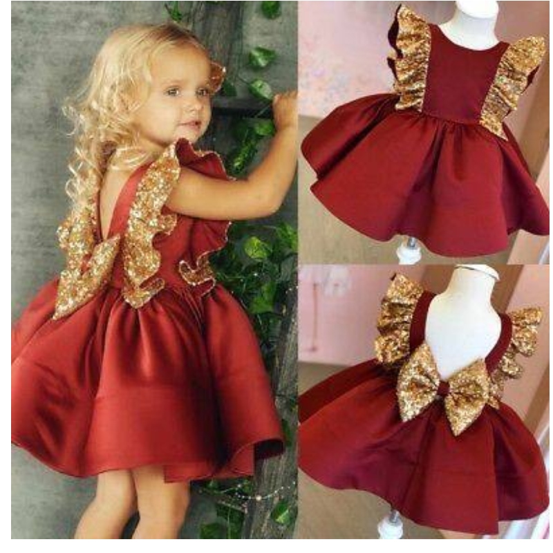 Baige charmant enfants robe vêtements 2020 Nouveau design filles robe de fête d\'anniversaire de mariage l1968xz