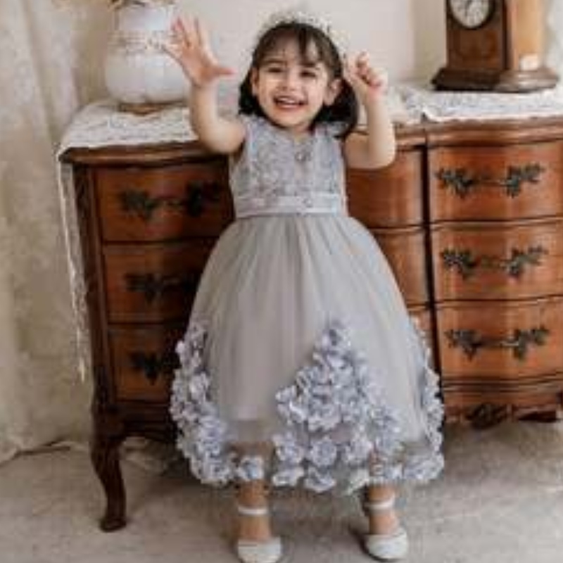 Baige 2022 Nouveau style de mariage officiel de mariage soirée princesse bébé robe fille fleur